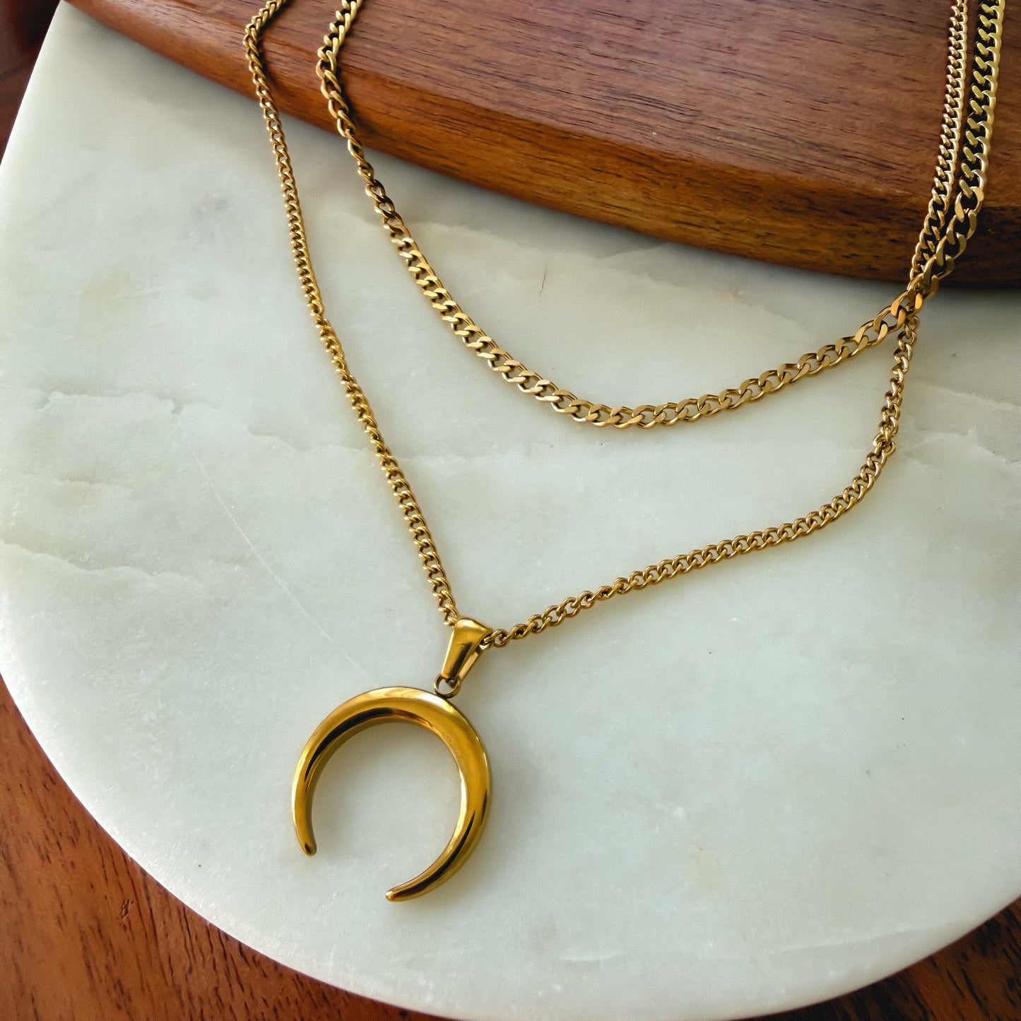 Falling Moon Necklace