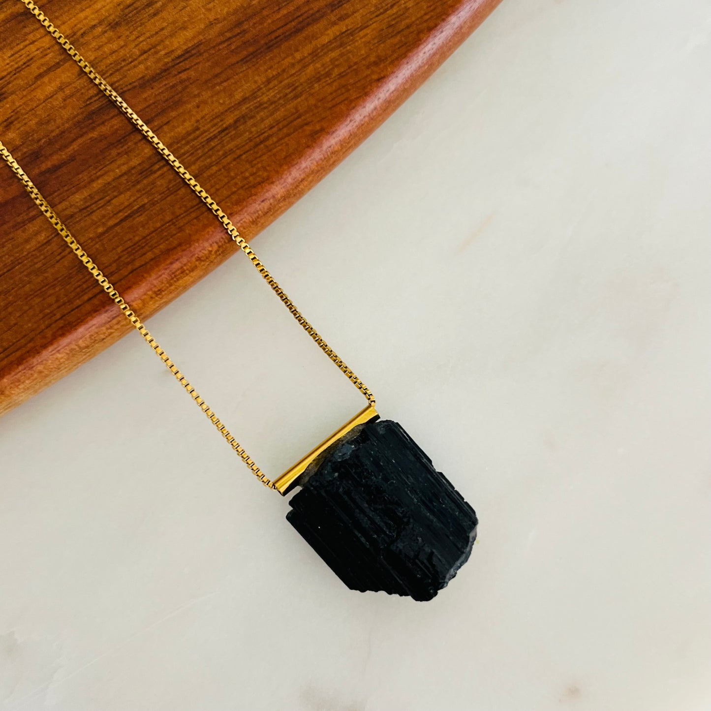 Raw Black Tourmaline Necklace