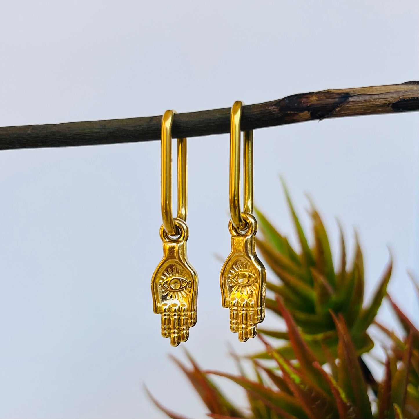 Hamsa Eye Hoops