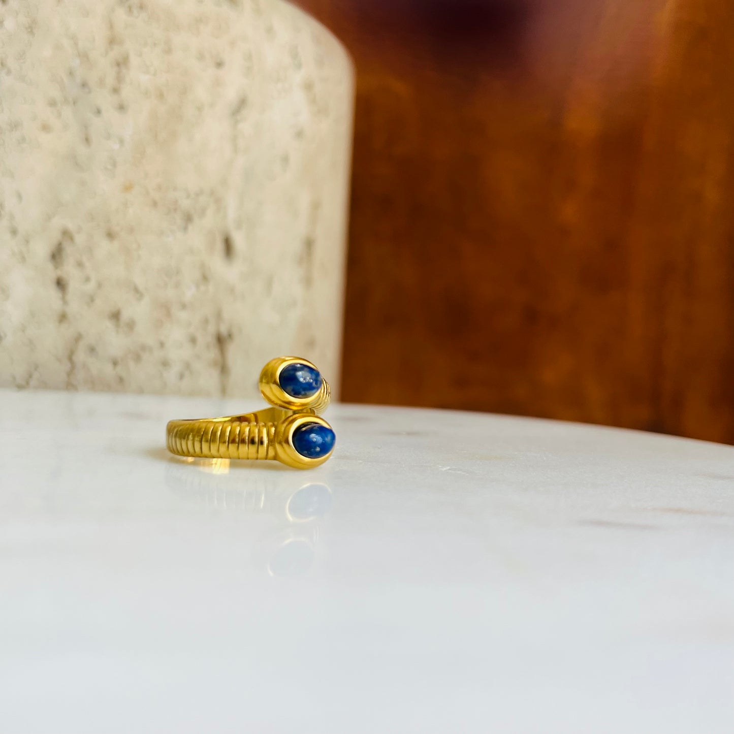 Double Lapis Ring