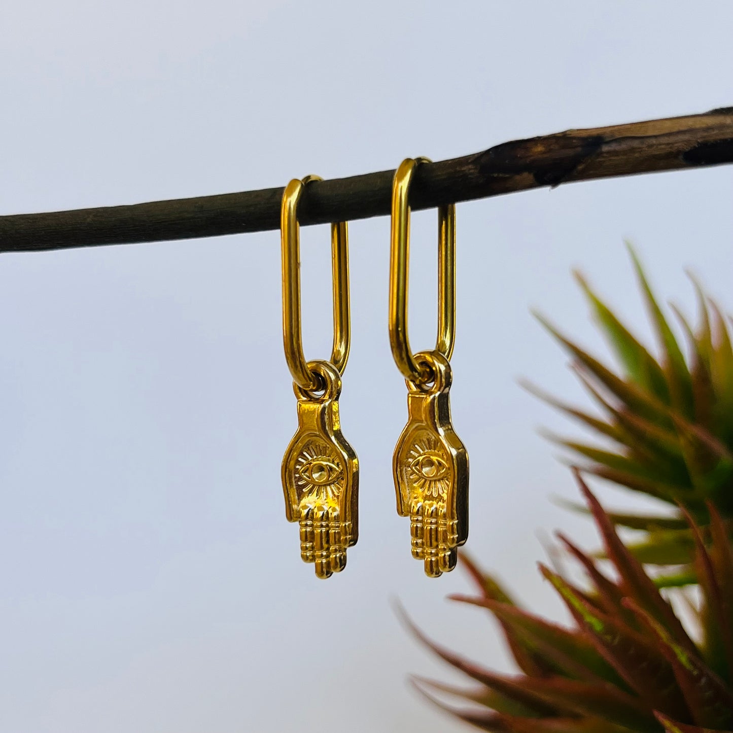 Hamsa Eye Hoops
