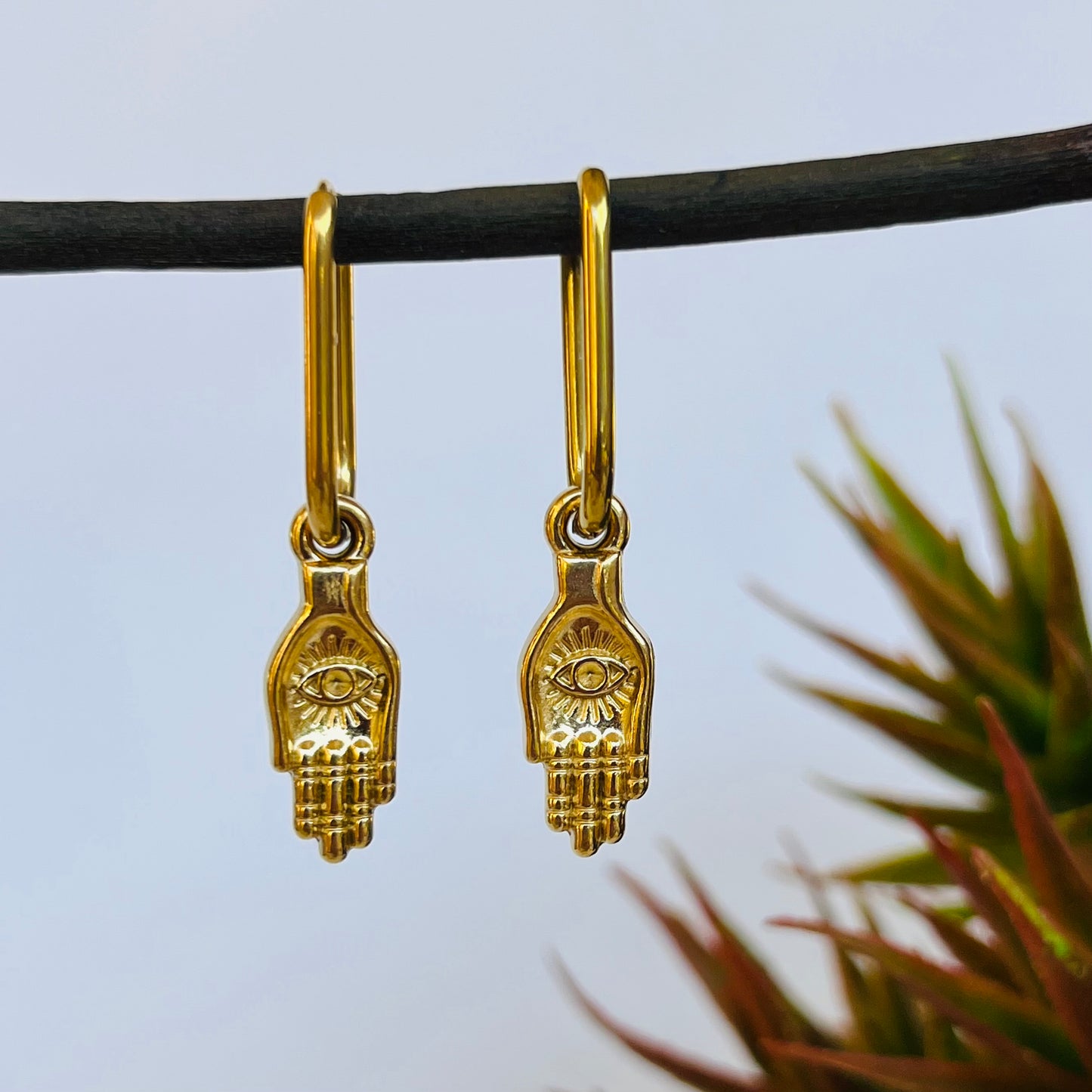 Hamsa Eye Hoops