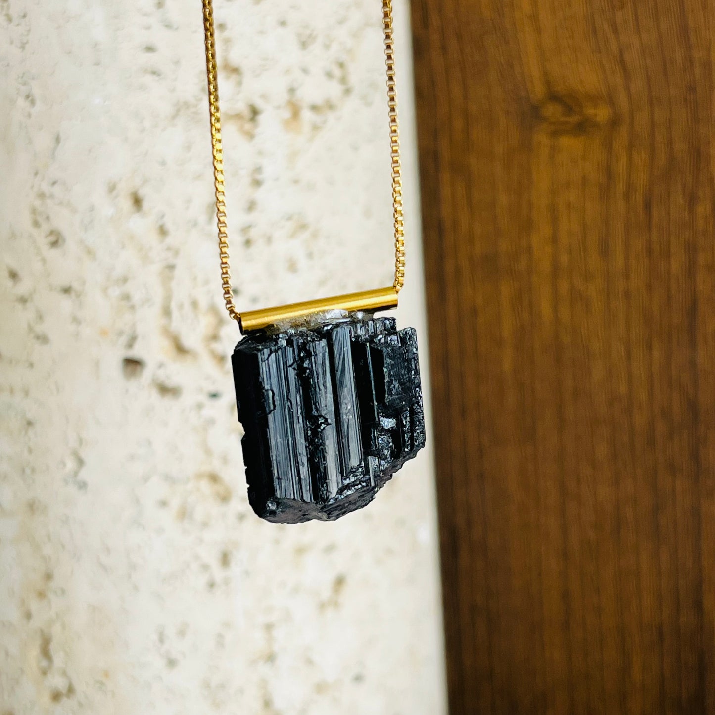 Raw Black Tourmaline Necklace