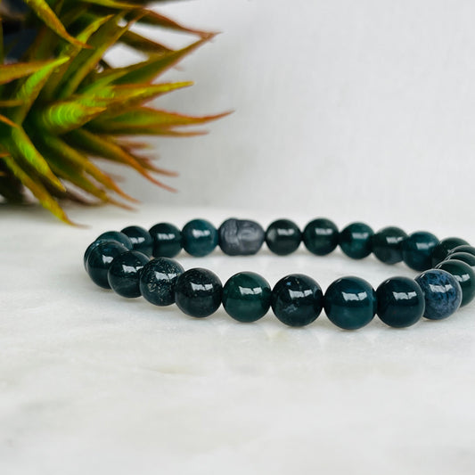 Men’s Gemstone Bracelet Green Agate