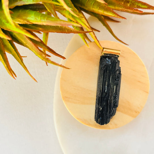 Charm Raw Gem Black Tourmaline