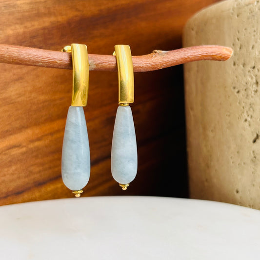 Jade Drop Stud Earrings