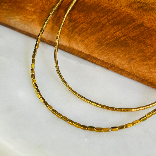 Mini Gold Hematite Necklace