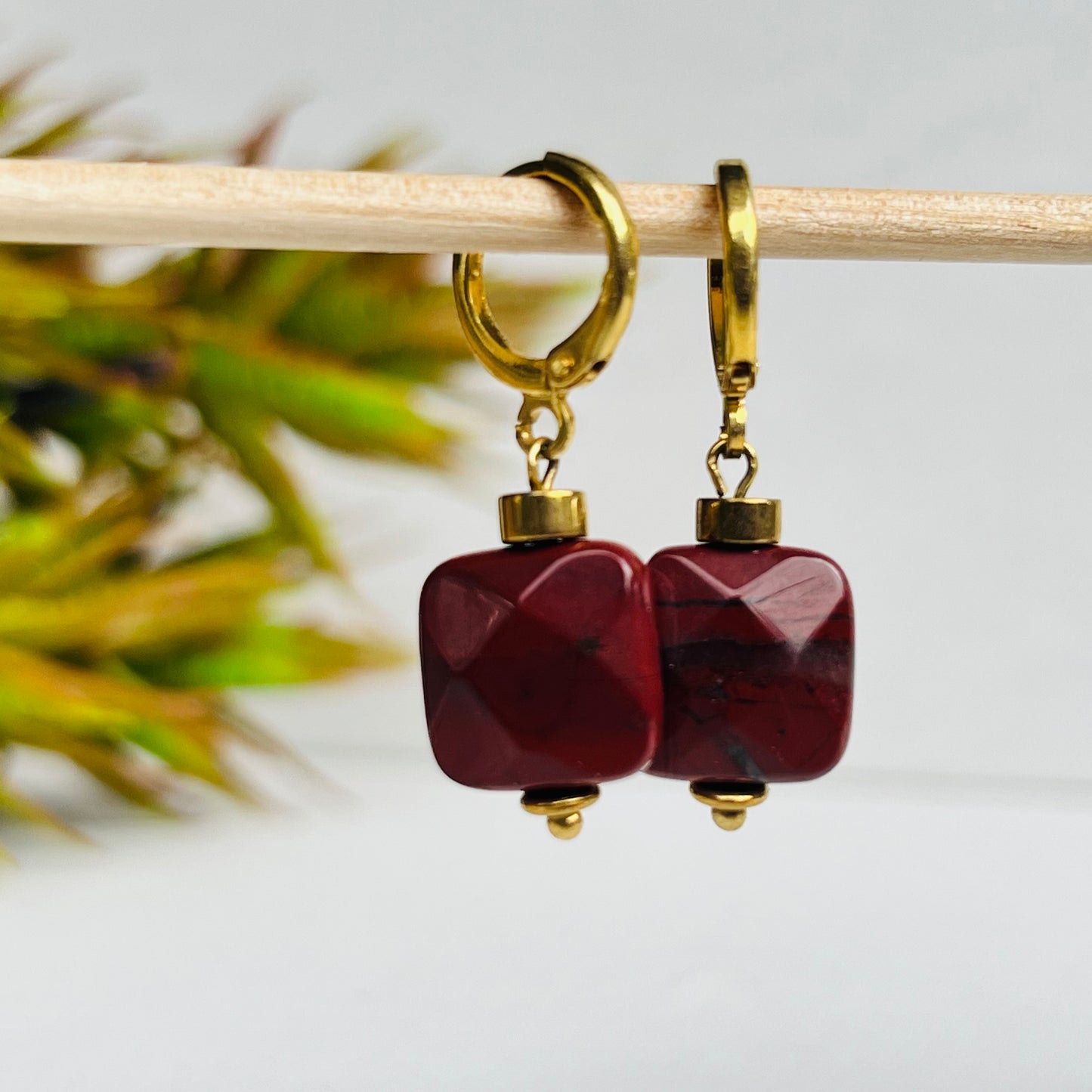 Earrings Red Jasper