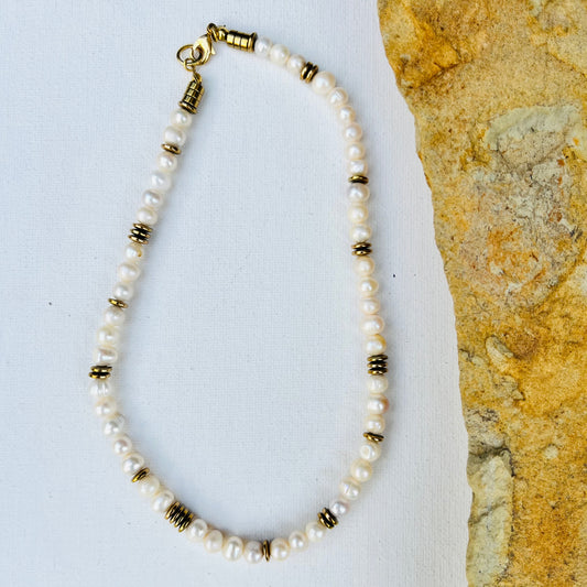 Necklace Pearl and Hematite