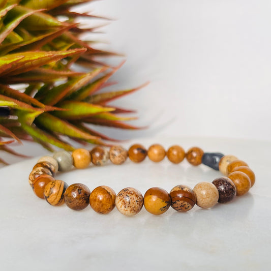 Men's Gemstone Bracelet - Picture Jasper