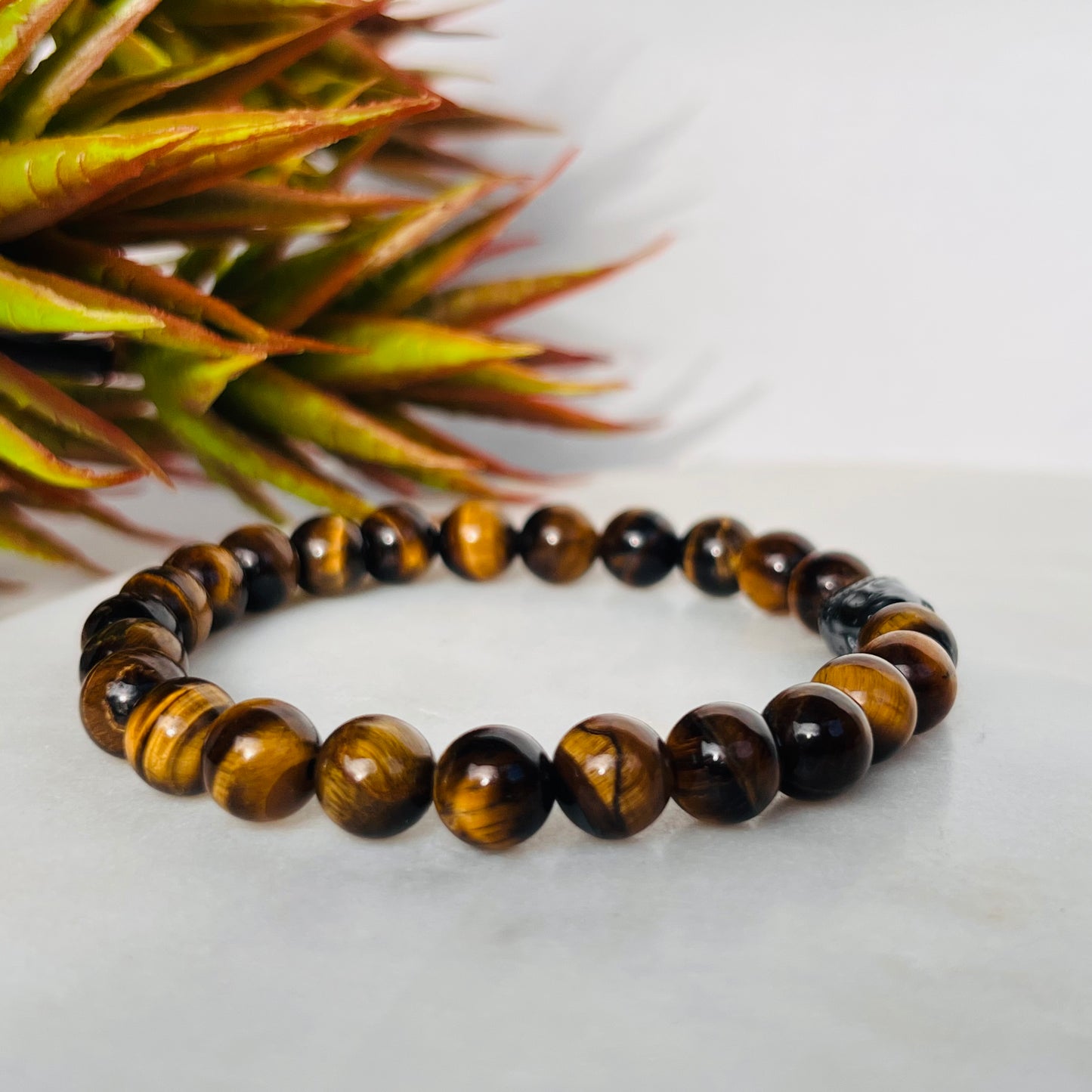 Men's Gemstone Bracelet Tigers Eye