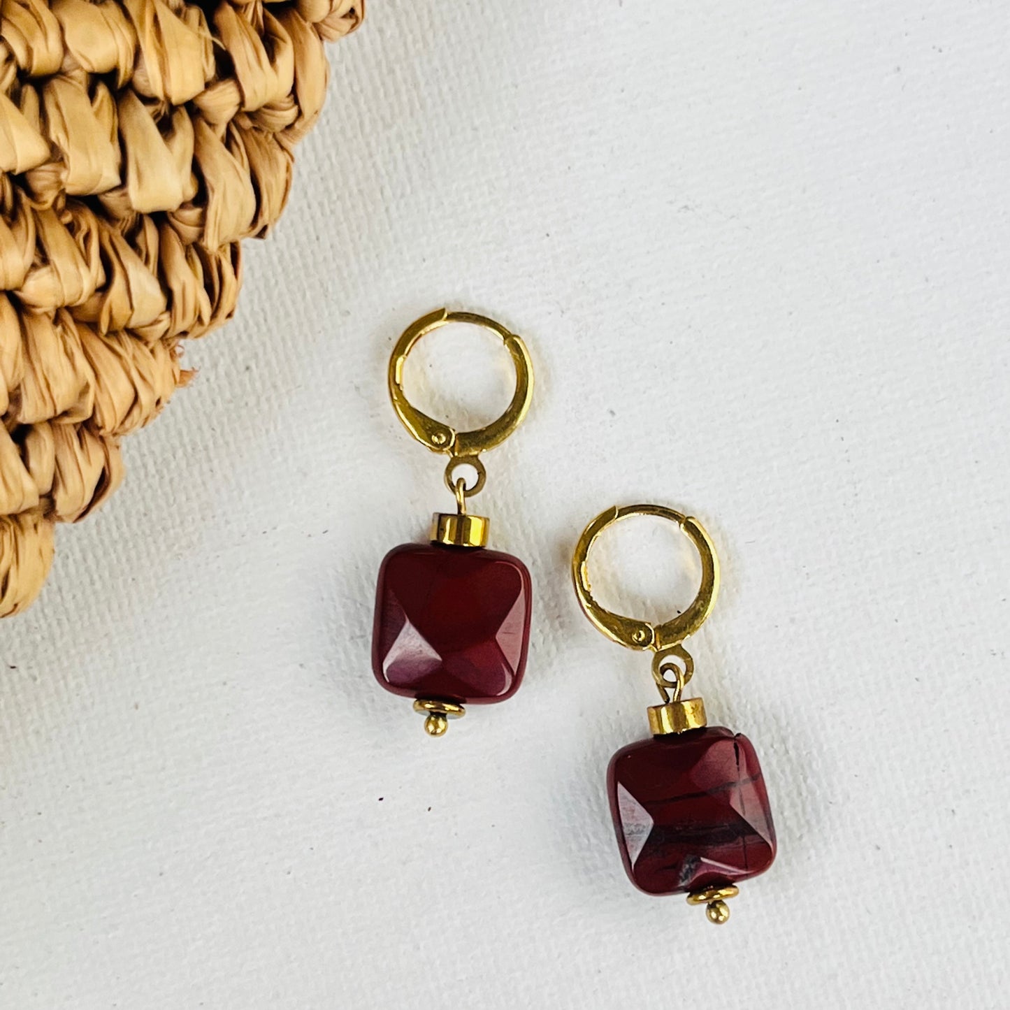 Earrings Red Jasper